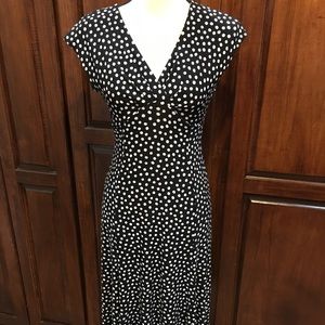Jones Wear dress - black with white polka dot